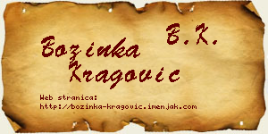Božinka Kragović vizit kartica